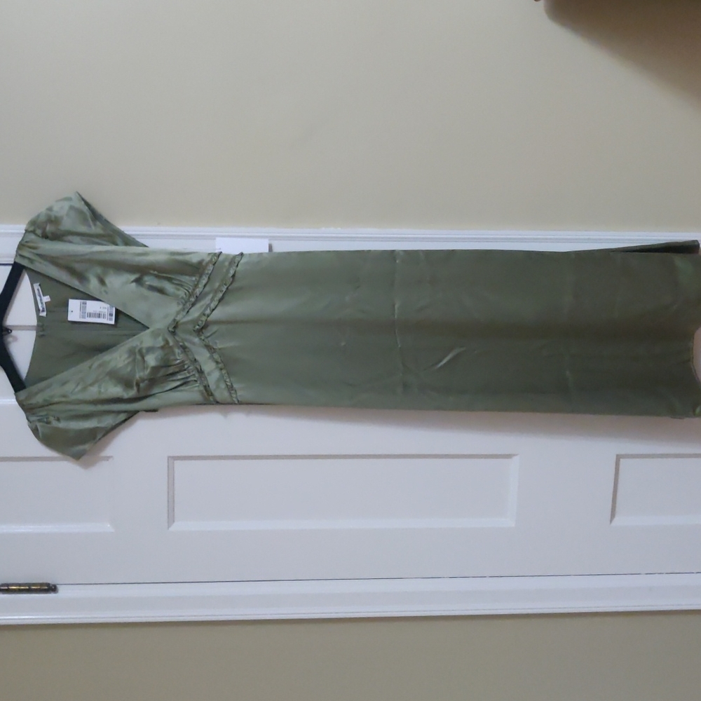 Reformation Green Silk Kaye Dress NWT